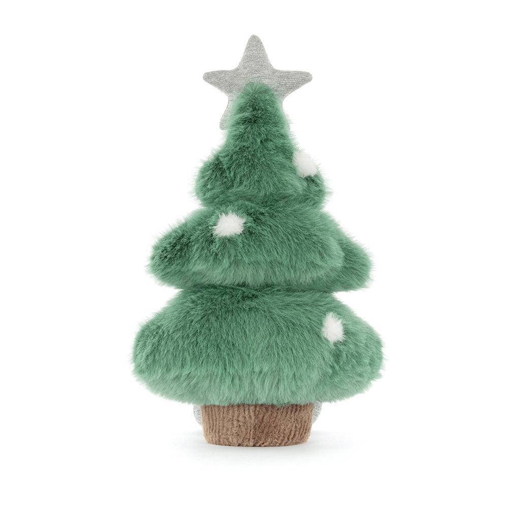 Amuseables Christmas Tree displayed among holiday decorations, showcasing its vibrant green fabric and plush texture.