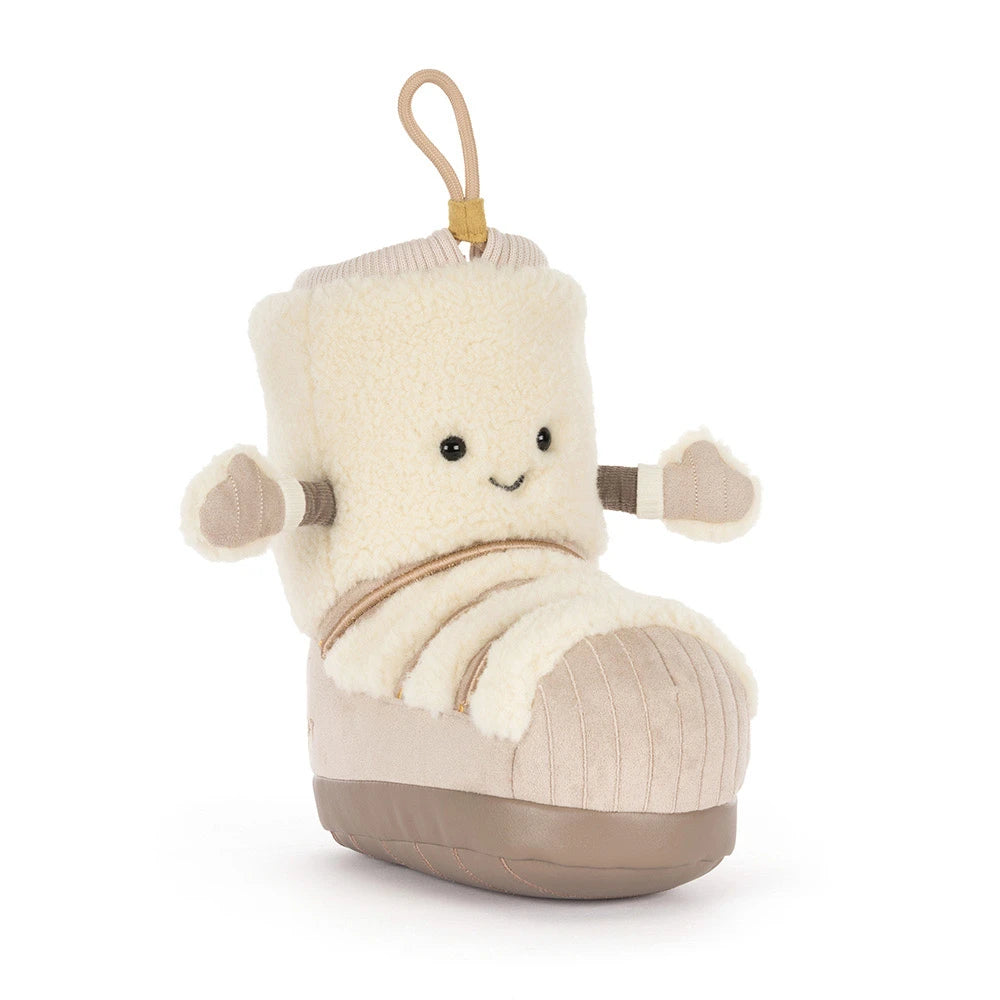 JellyCat Amuseables Perta Snow Boot festive plush toy close-up