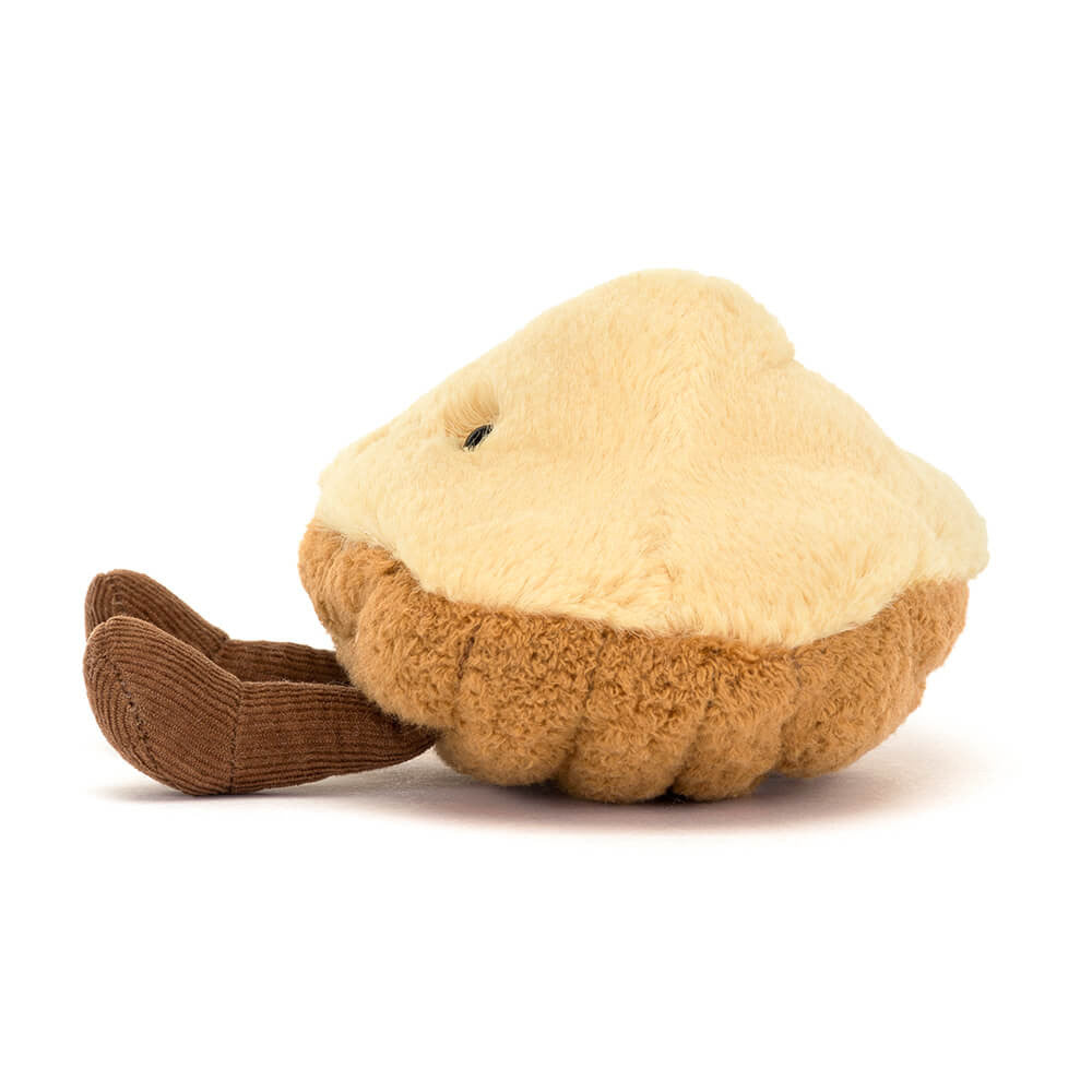 Side view of the Amuseables Margaux Madeleine plush toy by JellyCat, highlighting its cute design and cozy appearance.