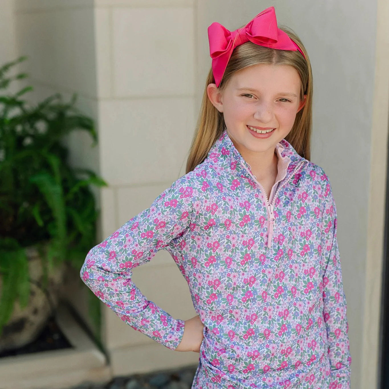 Blair Girls' Performance Pullover by LH Sport - Heirloom Floral