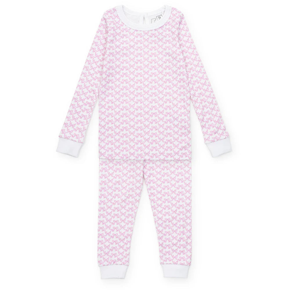 Ava Girls Pajama Pant Set-Pretty Pink Bows