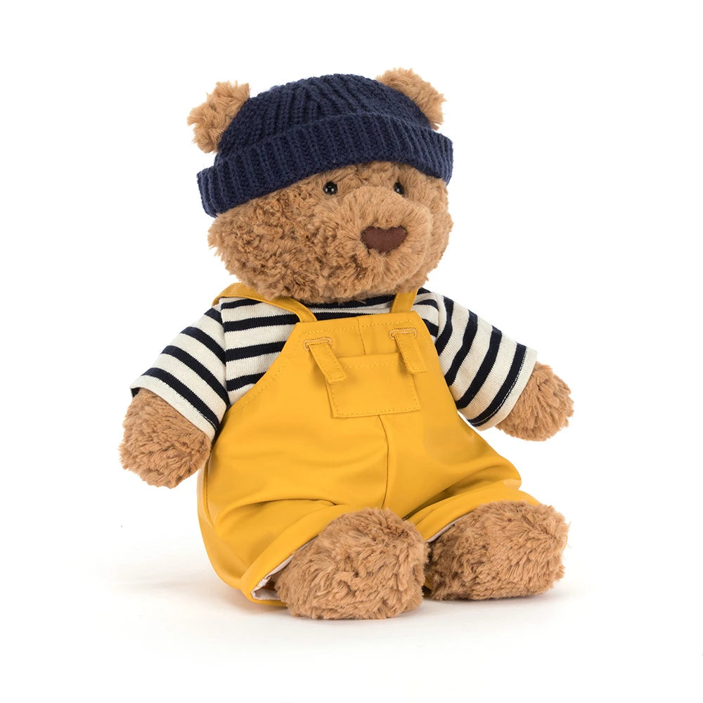 Bartholomew Bear Fisherman wearing a stylish fishing outfit ready for a boat adventure.
