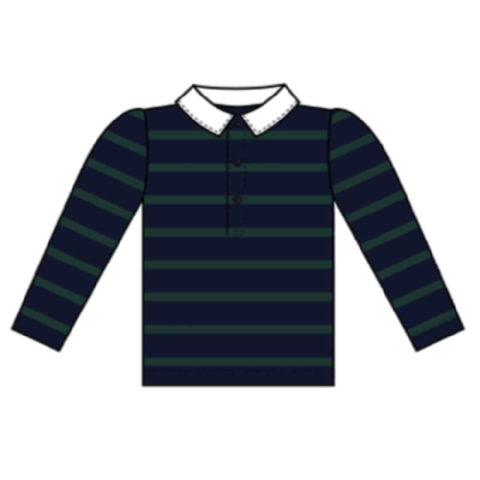 Stripe Rugby Top Navy and Green