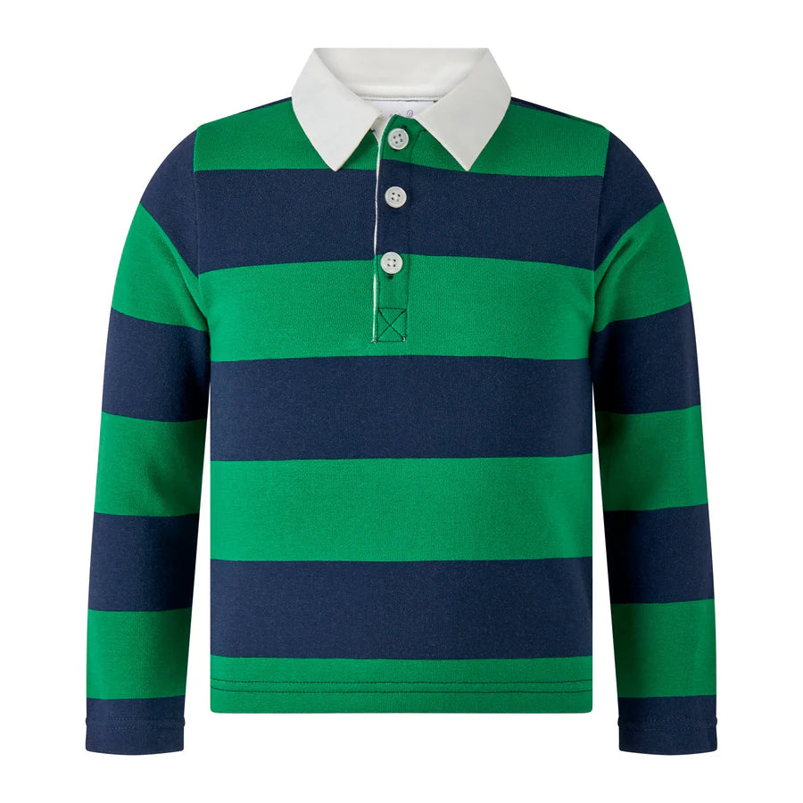 Stripe Rugby Top Navy and Green