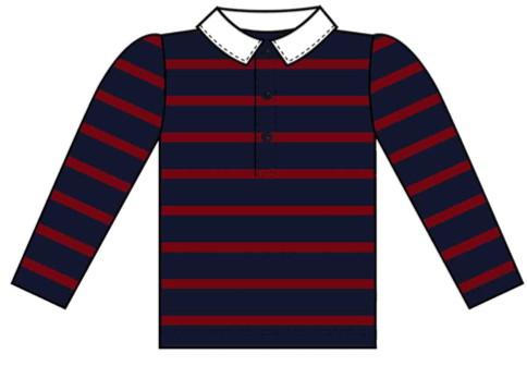Stripe Rugby Top Navy Red