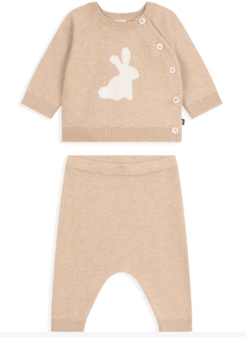 Baby 2Pc Knit Sweater & Pants Beige F26
