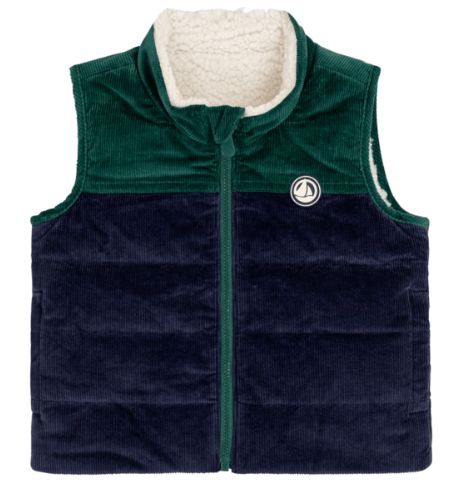 Baby Boy Corduroy Color Block Vest Navy Green F26