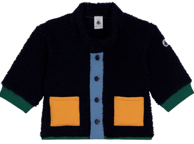 Baby Boy Sherpa Jacket Navy Multi F26