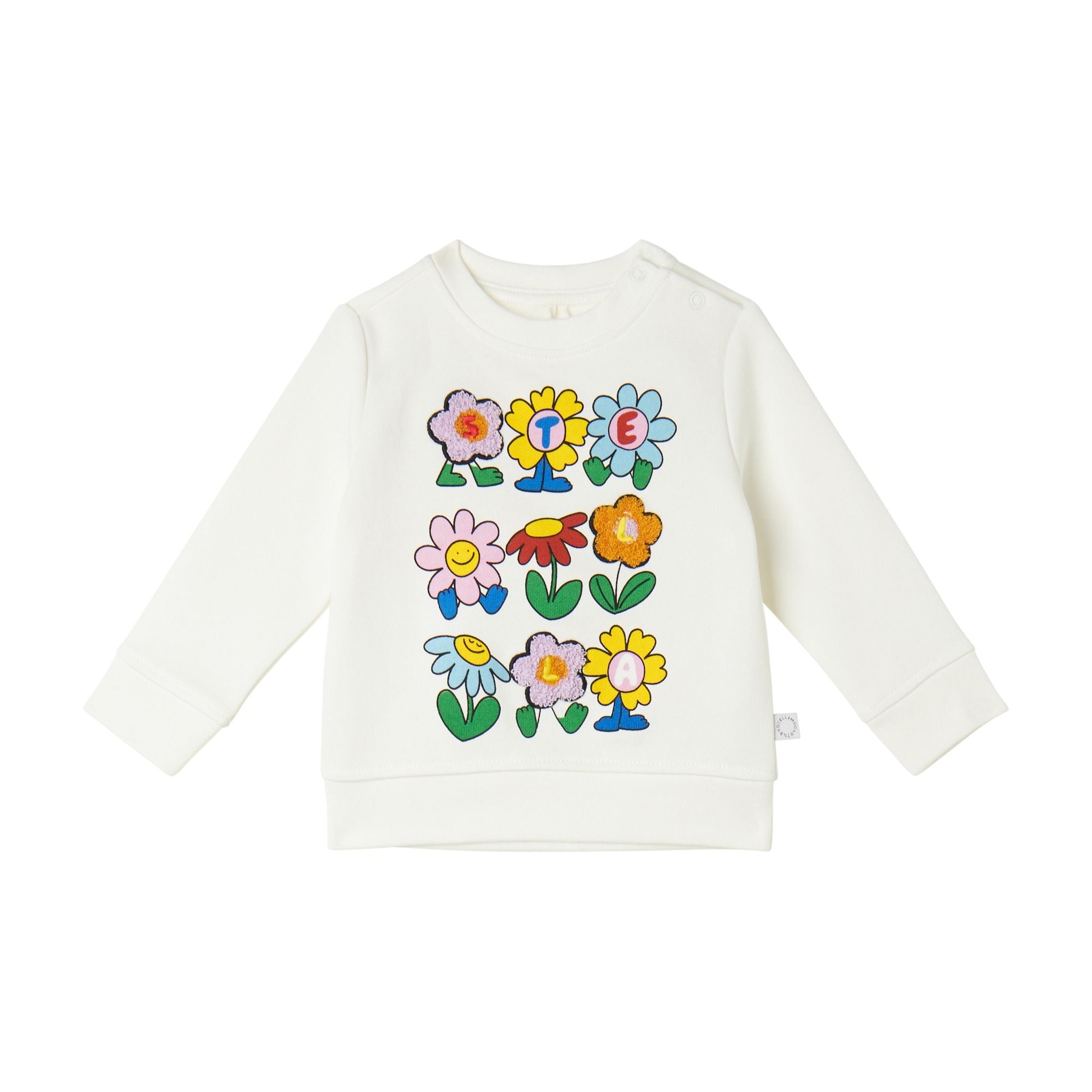 Baby Girl Sweatshirt with Stella Flower Lettering