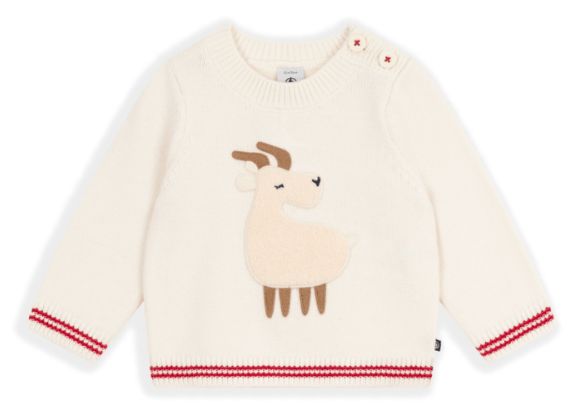 Baby Knit Sweater w/ animal Graphic White Multi F26