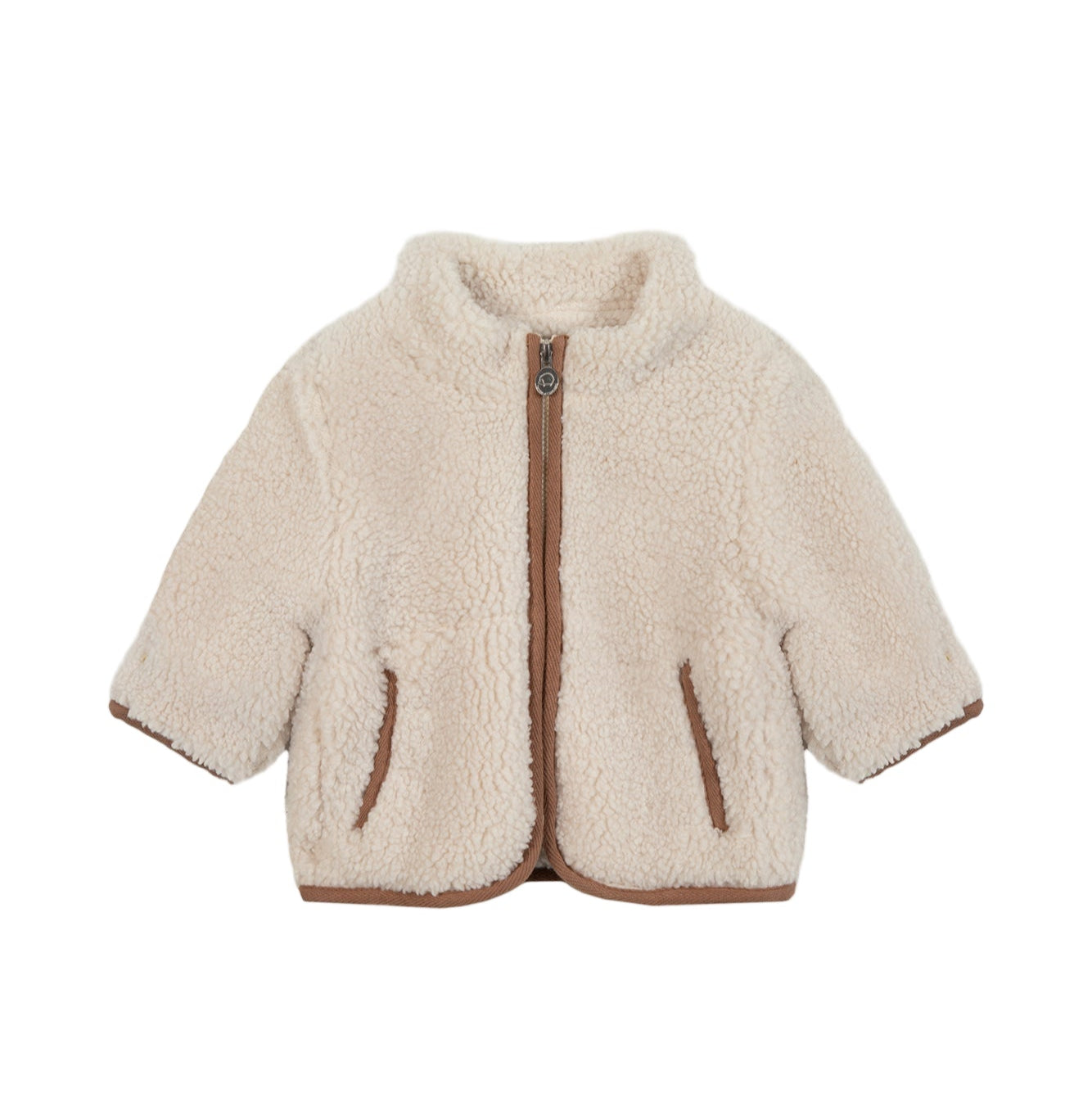 Cardigan Beige Imitation Faux Fourrure Mouton