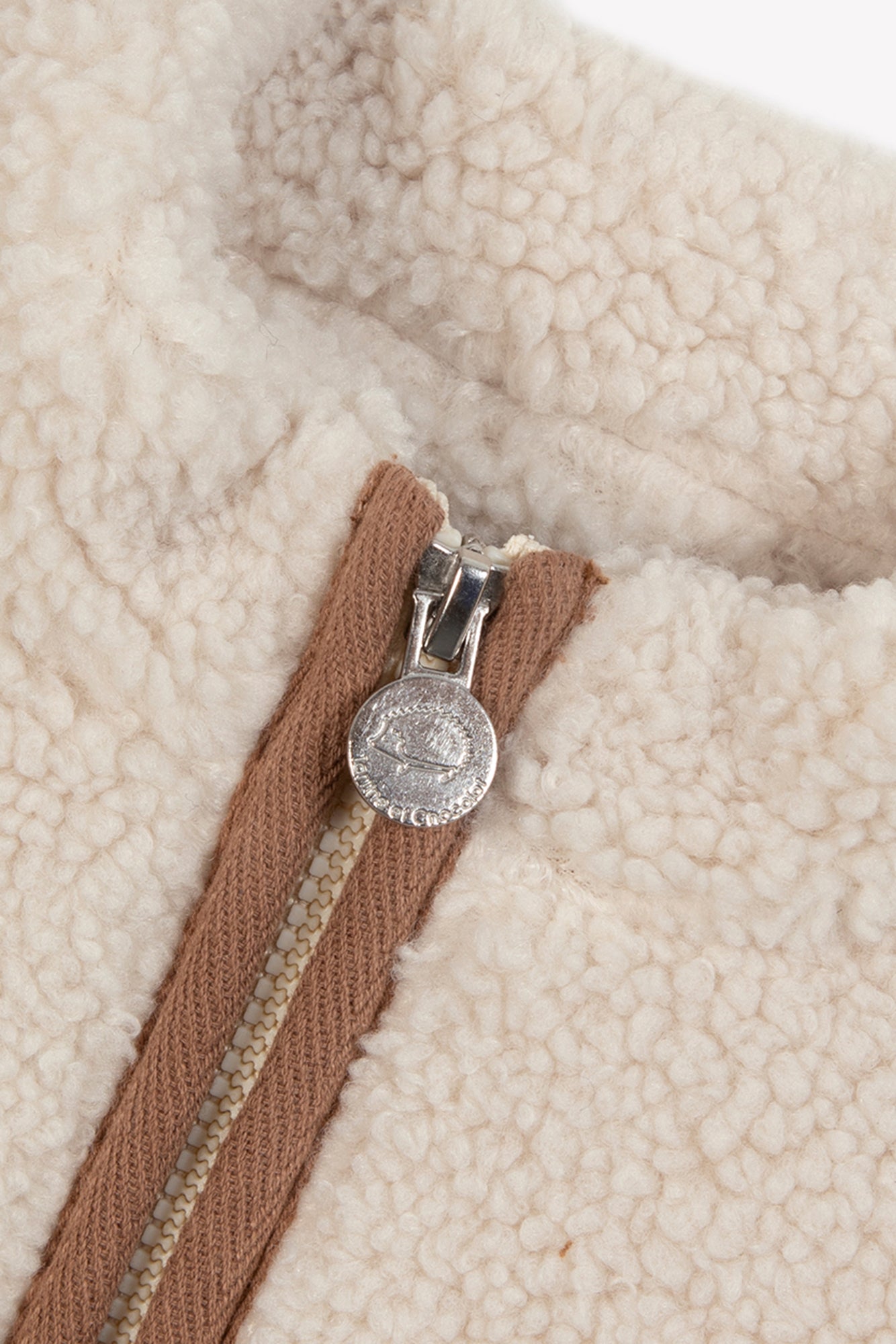 Cardigan Beige Imitation Faux Fourrure Mouton