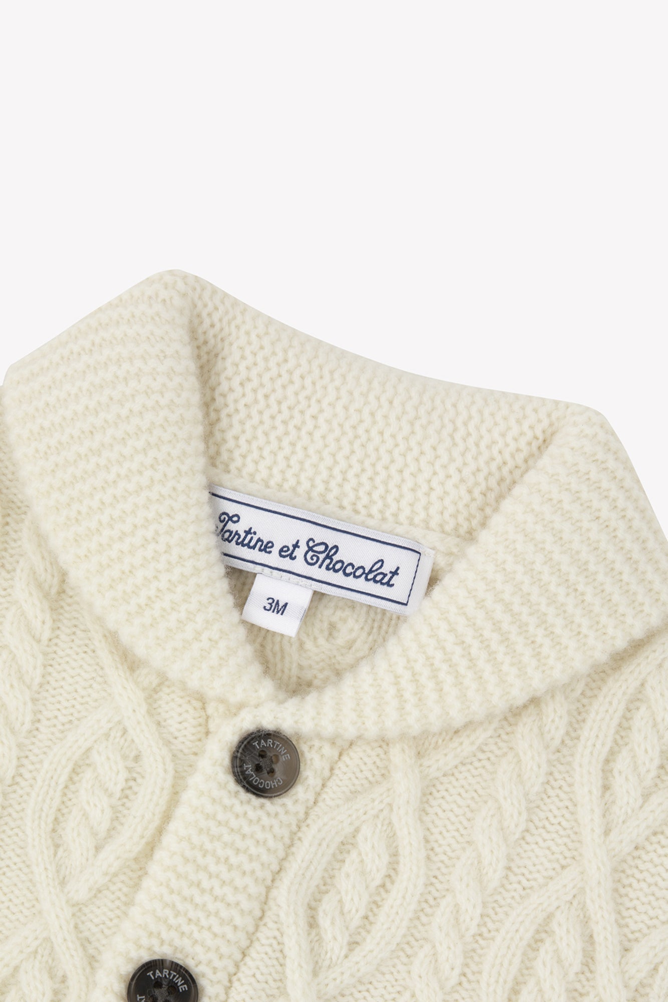 Cardigan Ecru Shawl collar Knitwear Cable