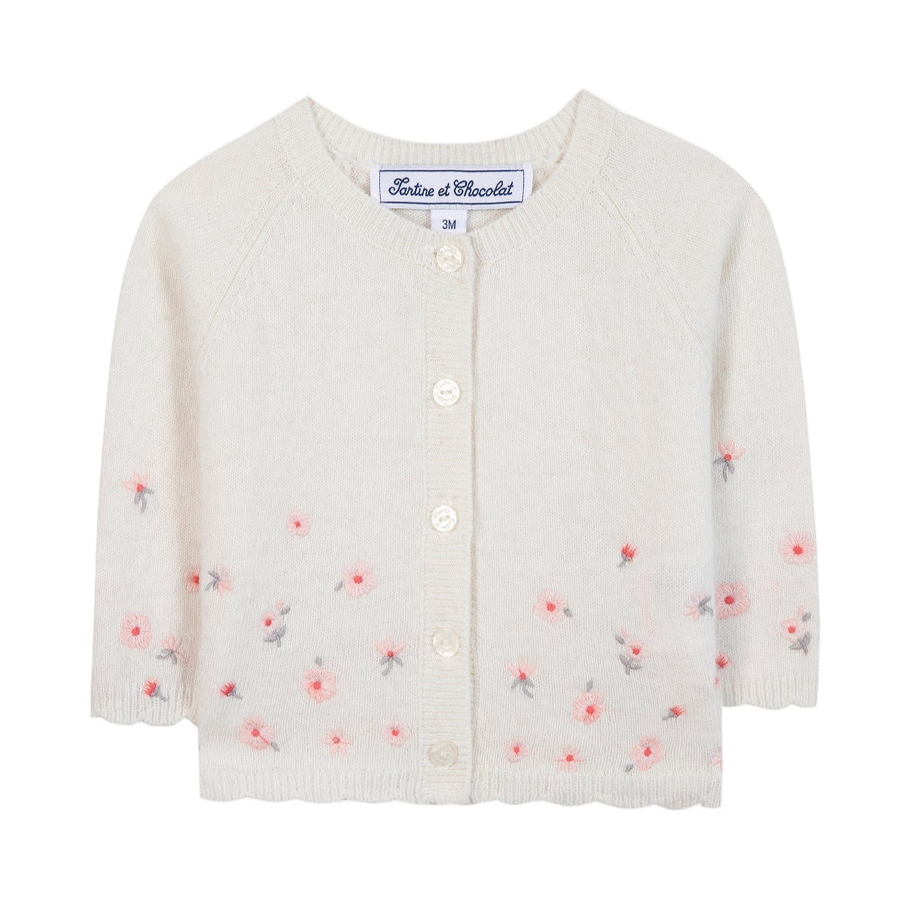 Cardigan Ecru Embrodery praline