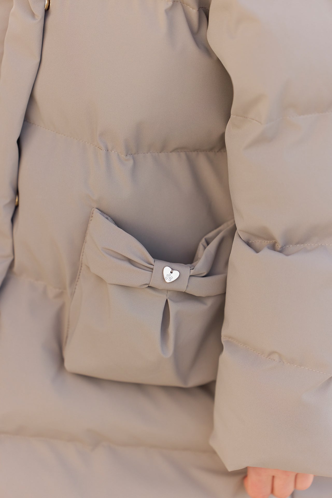 Down jacket long Taupe