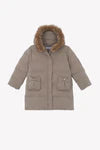 Down jacket long Taupe