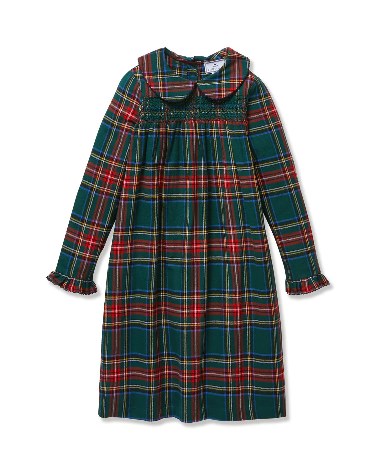 Children's Brushed Twill Eloise Nightgown Ken Pld showcasing the cozy design and festive Kensington Tartan plaid pattern.