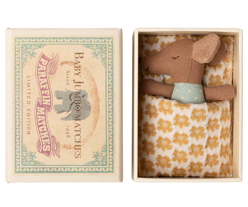 Sleepy wakey baby mouse in matchbox - Blue