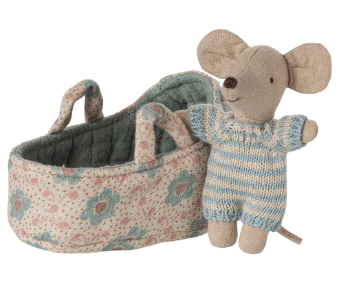 Baby mouse in carry cot - Blue