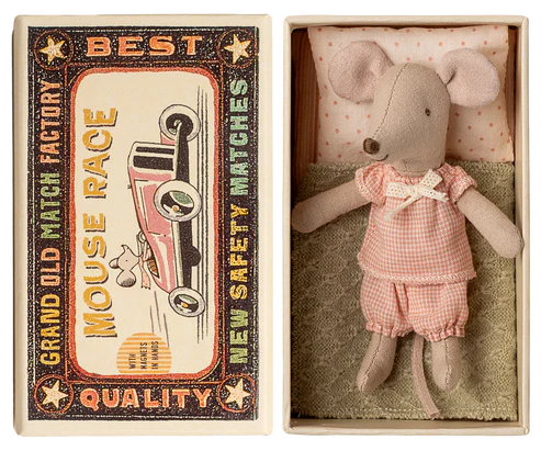 Little sister mouse in matchbox