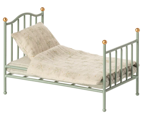 Vintage single bed, Mouse - Mint