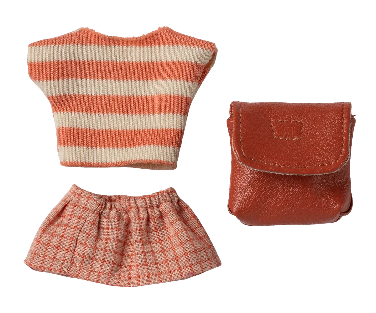 Clothes and Bag, Big Sister Mouse -Coral