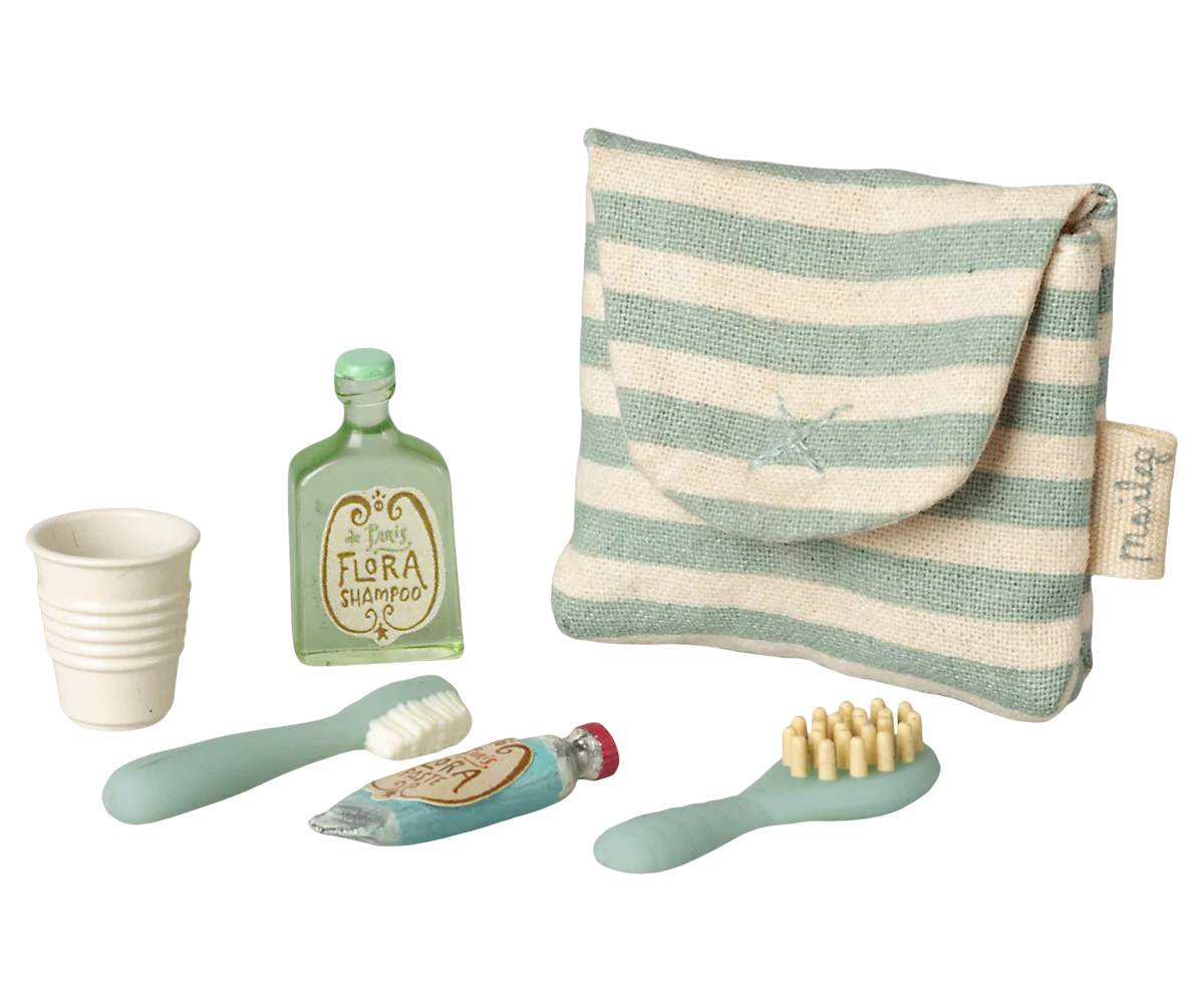 Toothbrush set in Bag, Mouse -Blue Stripe