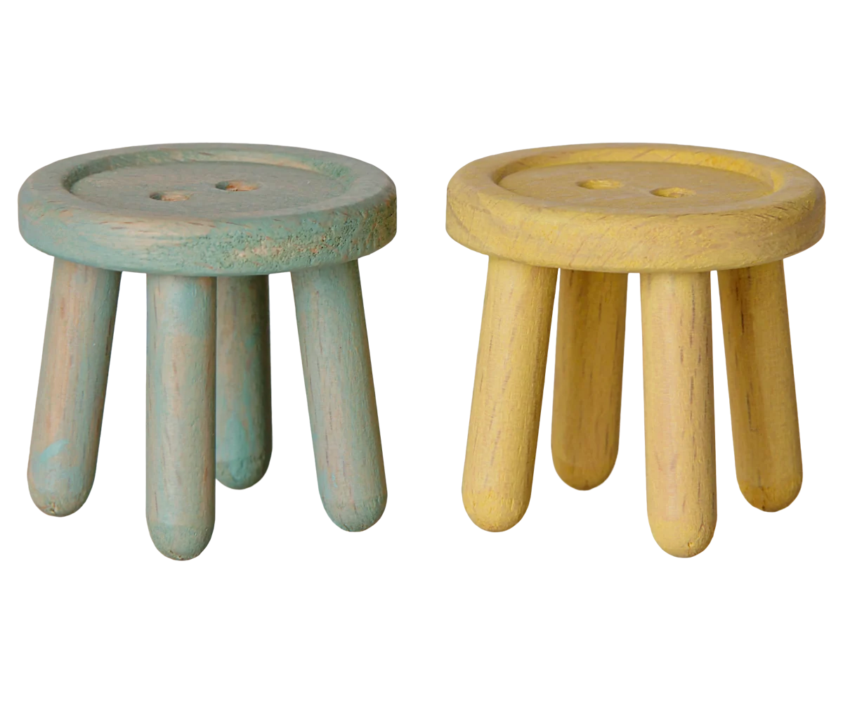 Stool Set, Mouse-Mint/Light Yellow