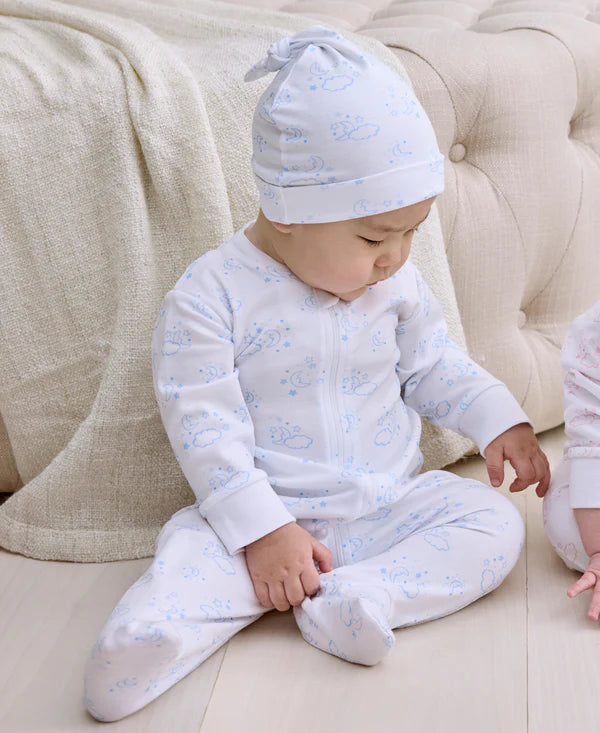 Cheerful Goodnight Blue Zip Footie