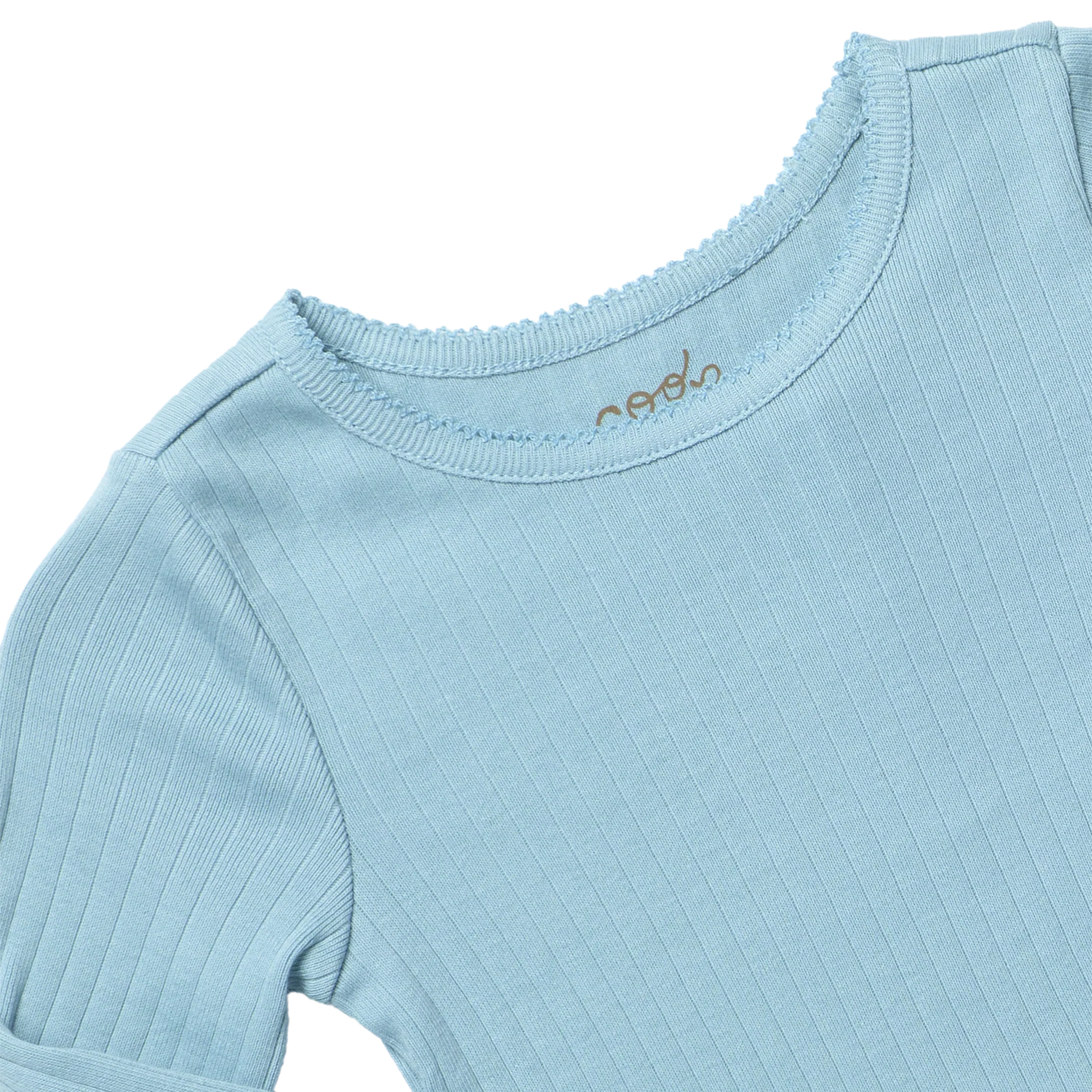 Seesaw Long Sleeve Rib T-shirt-Light Blue