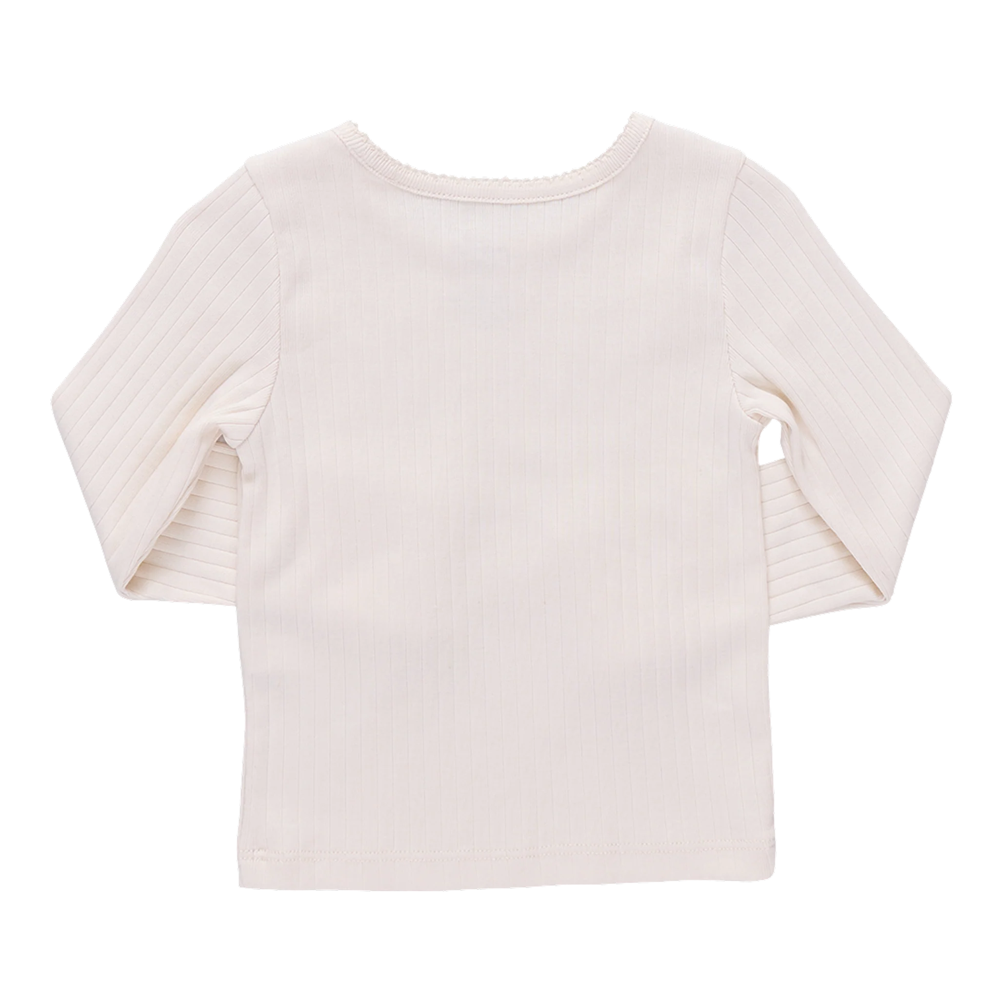 Seesaw Long Sleeve Rib T-shirt-Cream