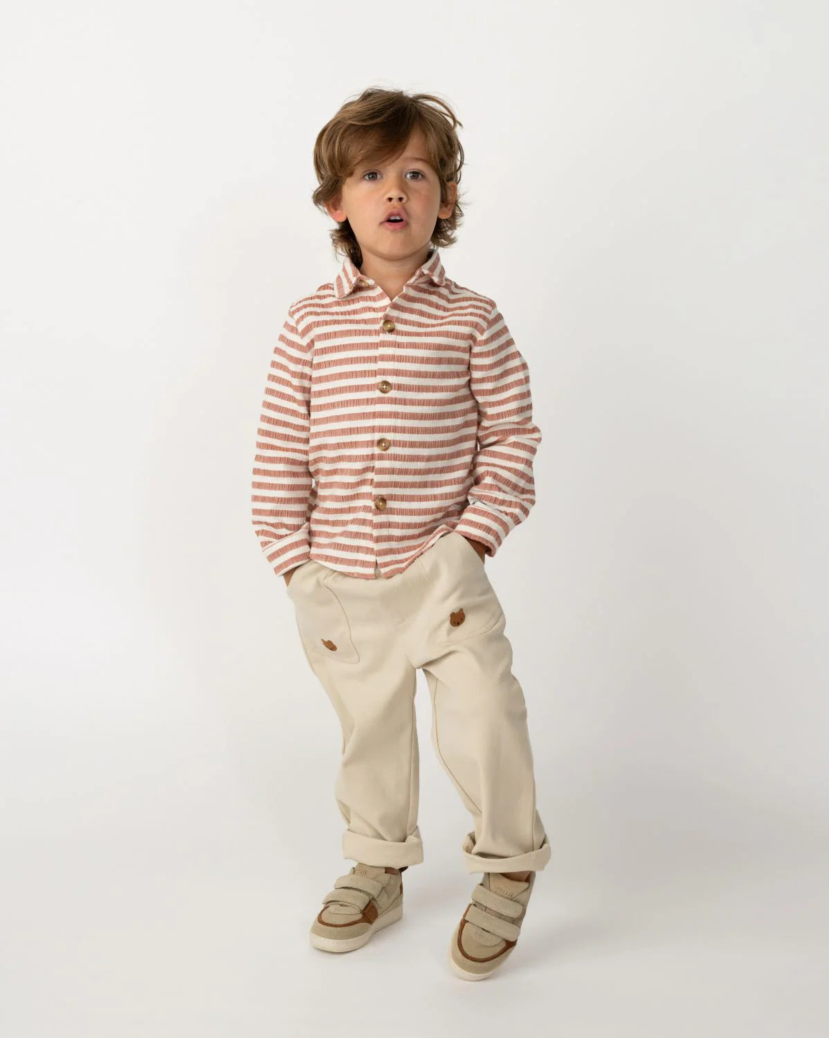 Leom Shirt Red White Striped