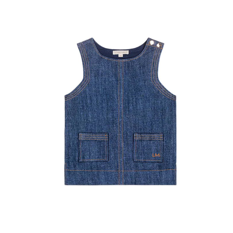 Farah Dress in Stone Blue