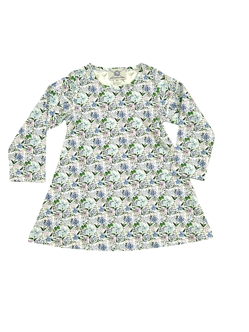 LS A-Line Dress Hydrangea F26