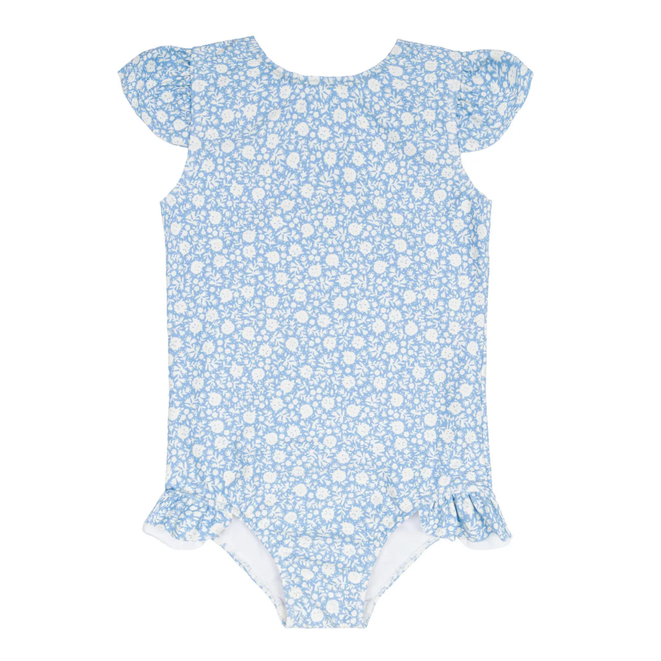 Girls Alpine Fiore Ruffle Cup Sleeve Rashguard One Piece