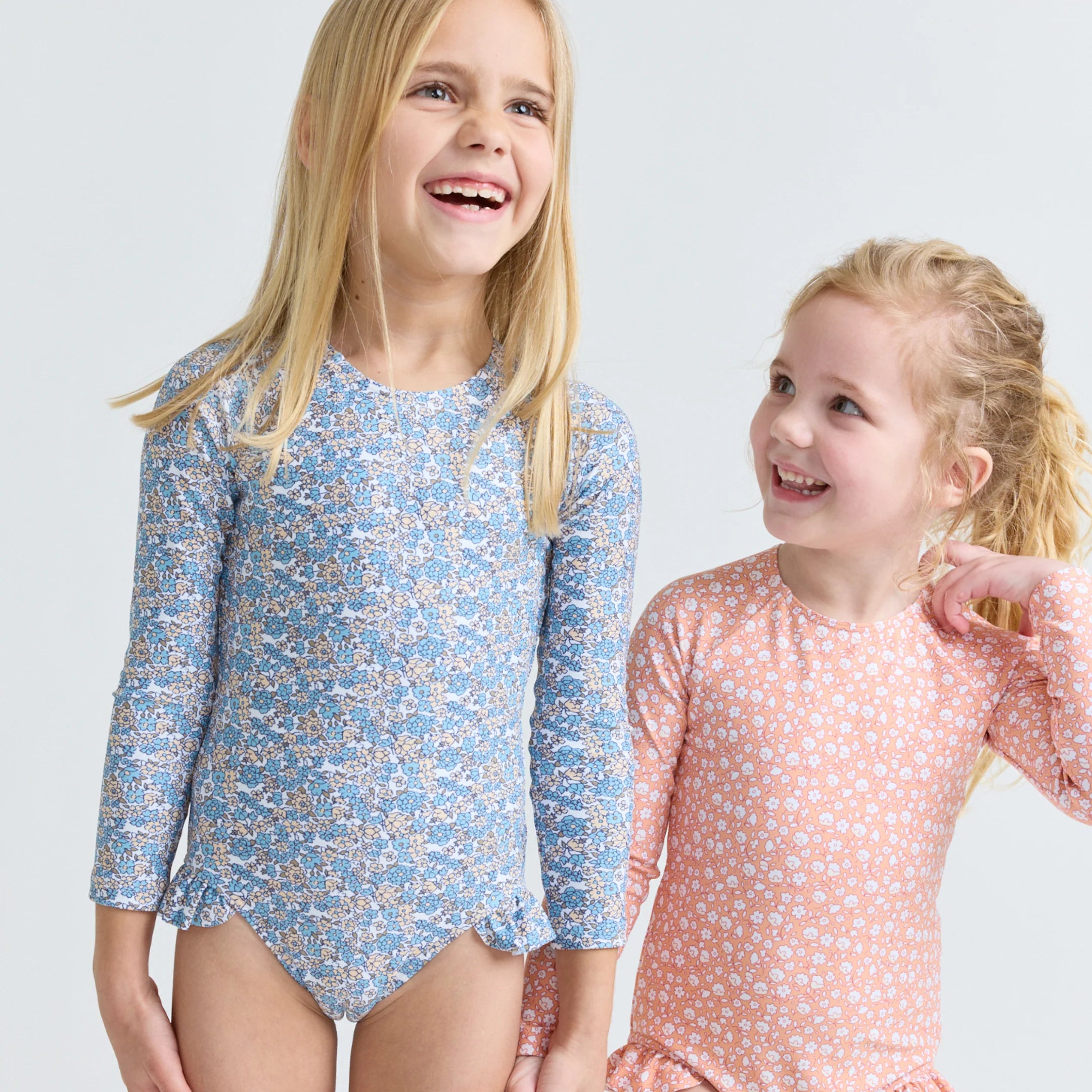 Girls Original Slate Floral Rashguard One Piece