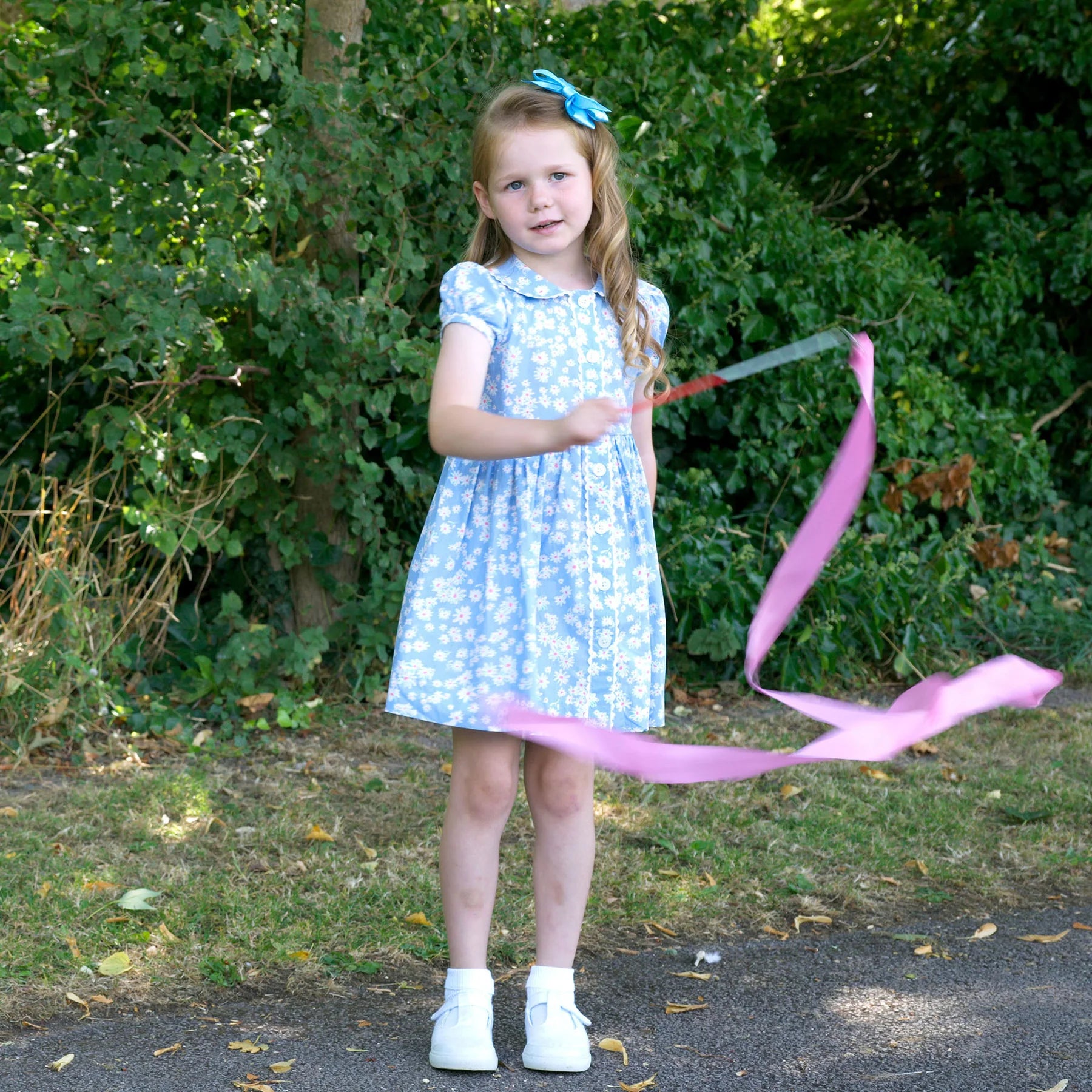 Blue Daisy Button Front Dress
