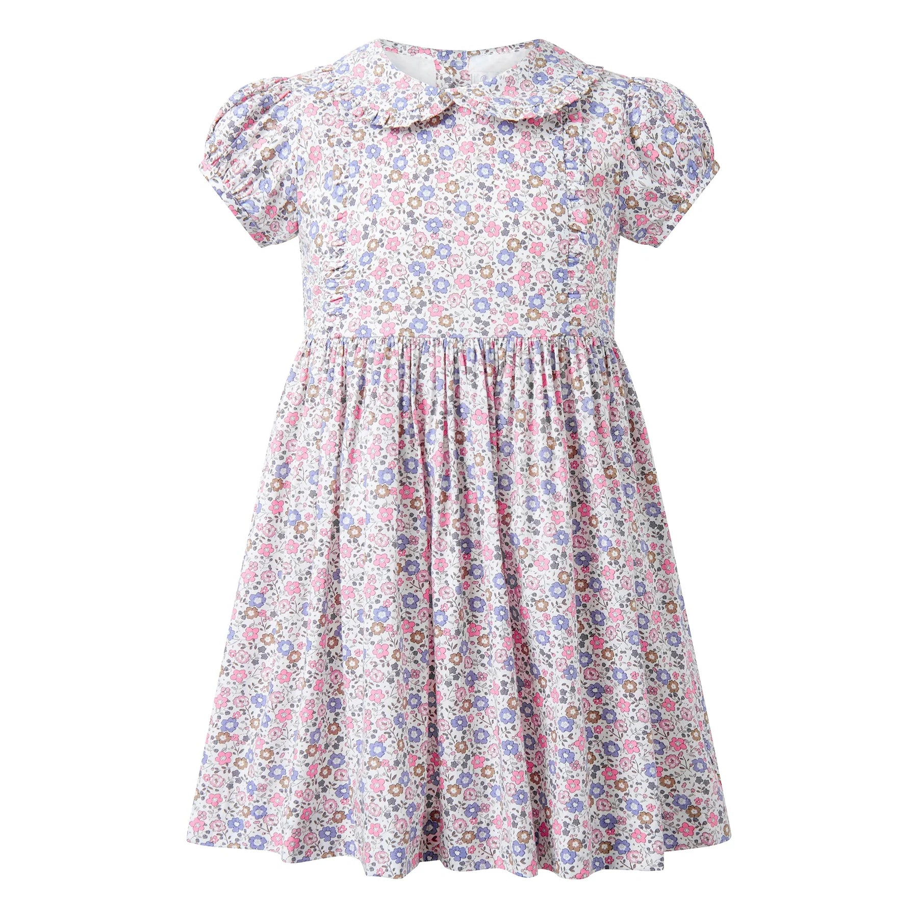 Pink Floral Frill Front Dress