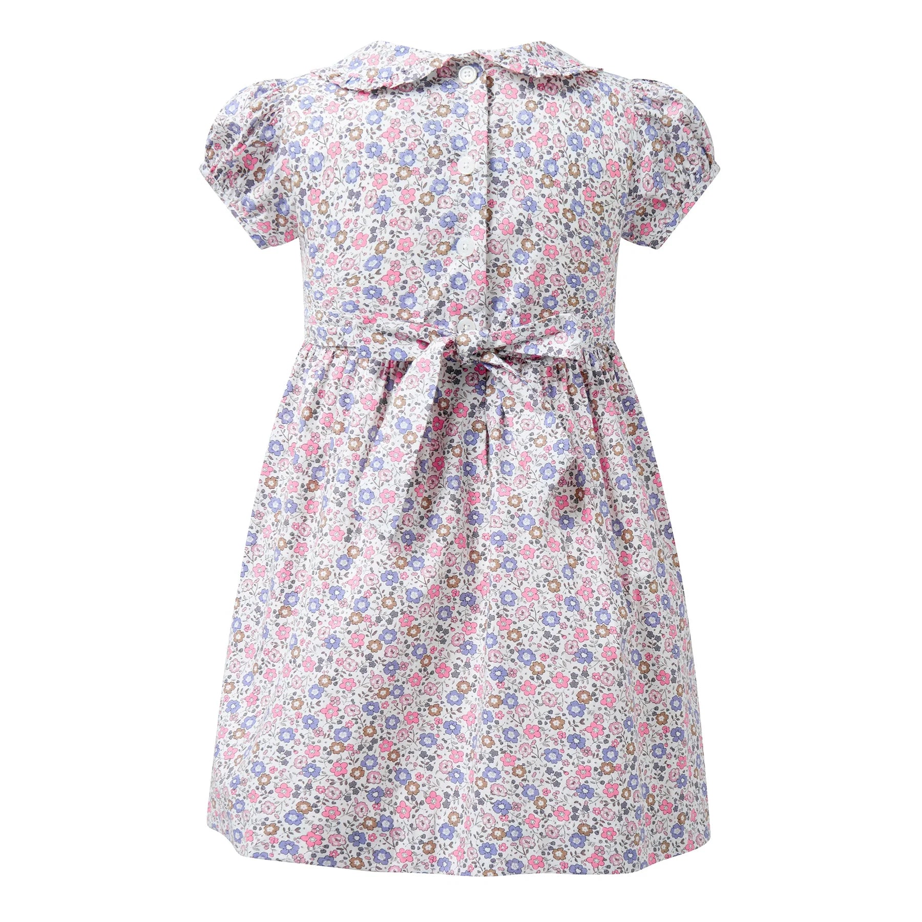 Pink Floral Frill Front Dress