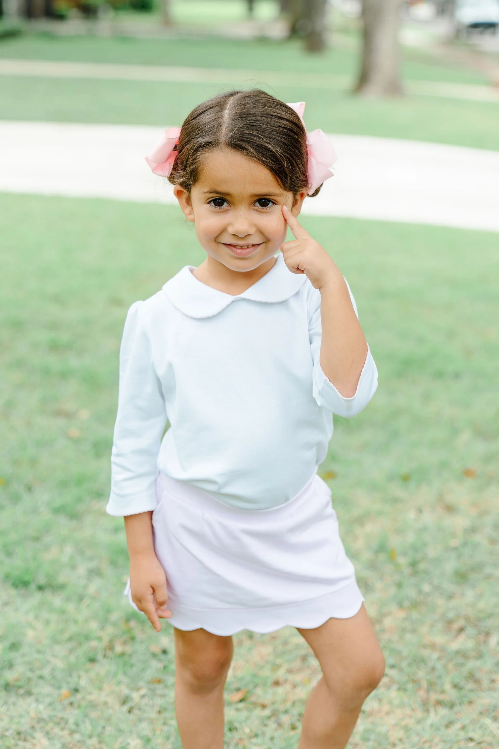 3/4 Sleeve Shirt w/ Pink Trim F26