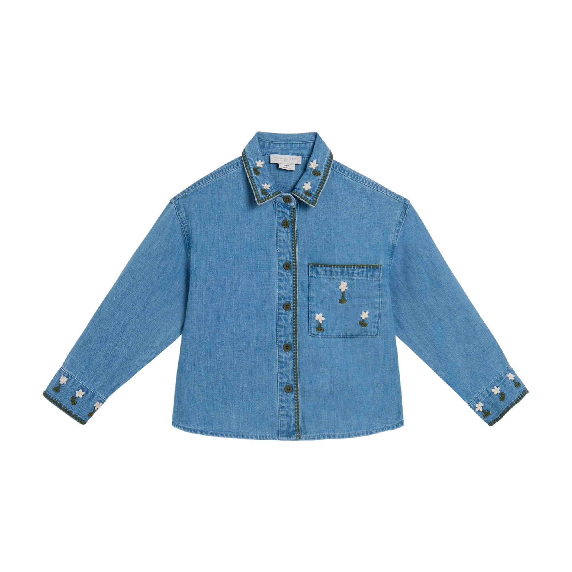 Girl Denim Shirt w/Flowers Embroidery F26