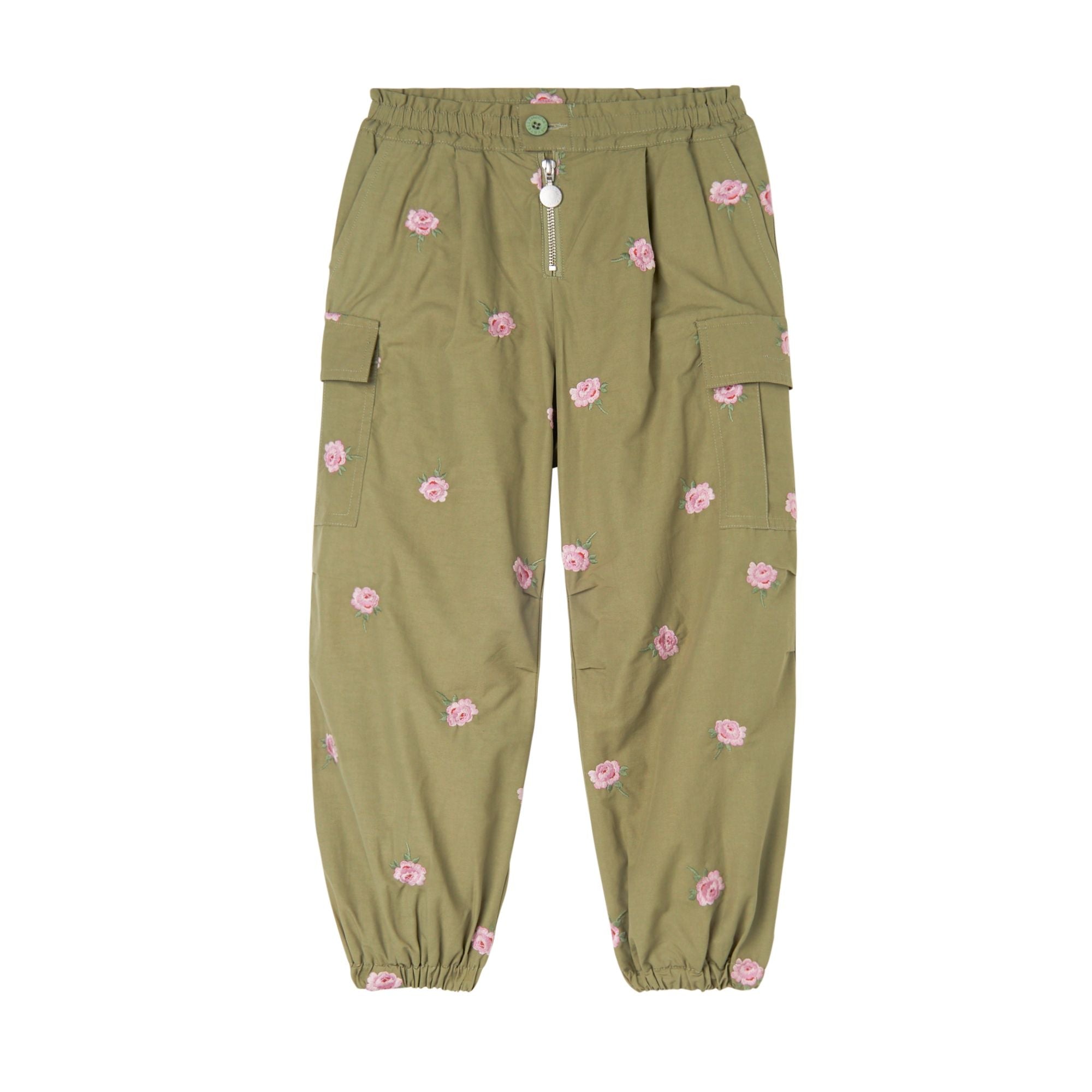 Girl Embroidered Ditsy Roses Pants
