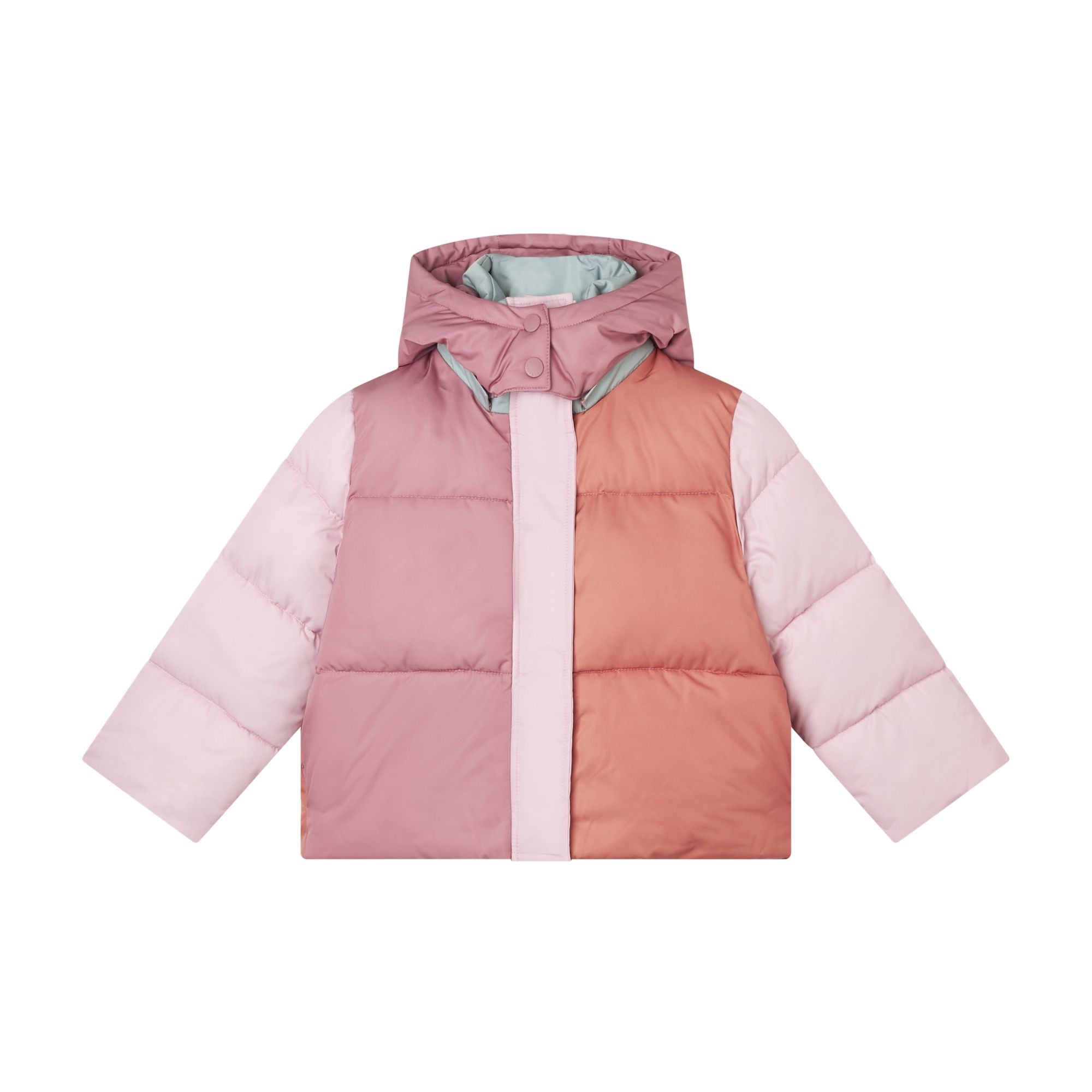Puffer Jacket with Colorblock Details