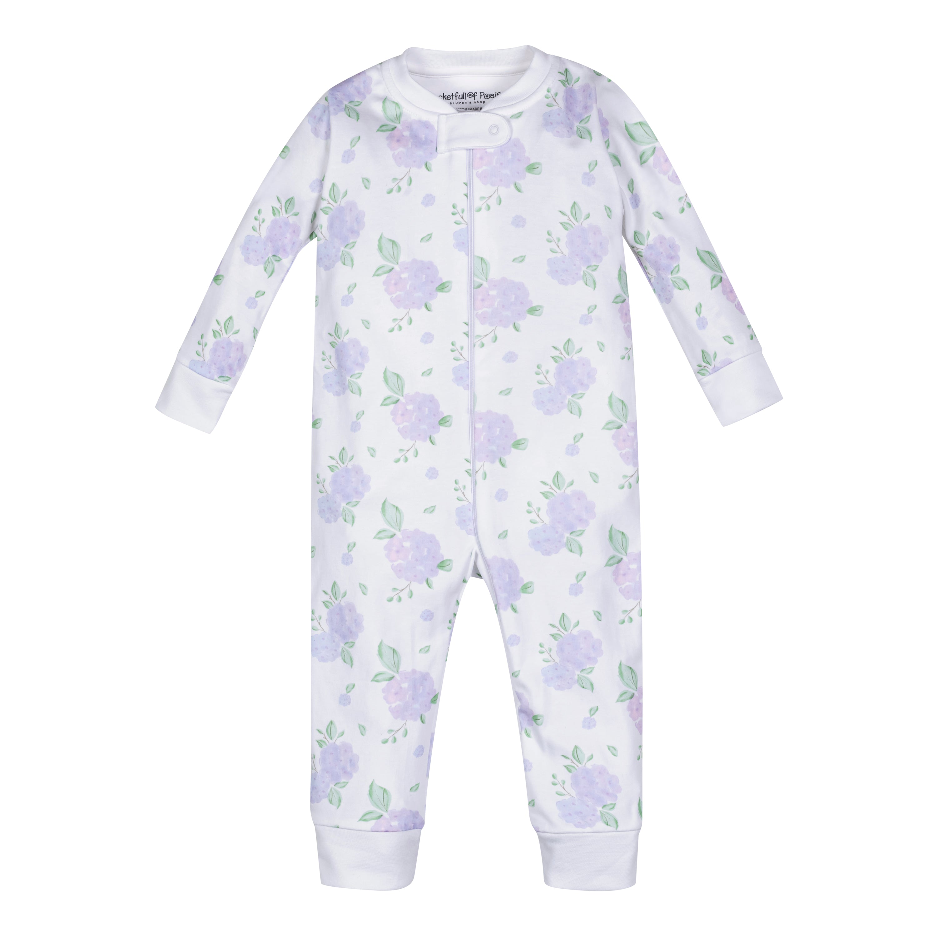 Hydrangea Zipper One Piece Footie