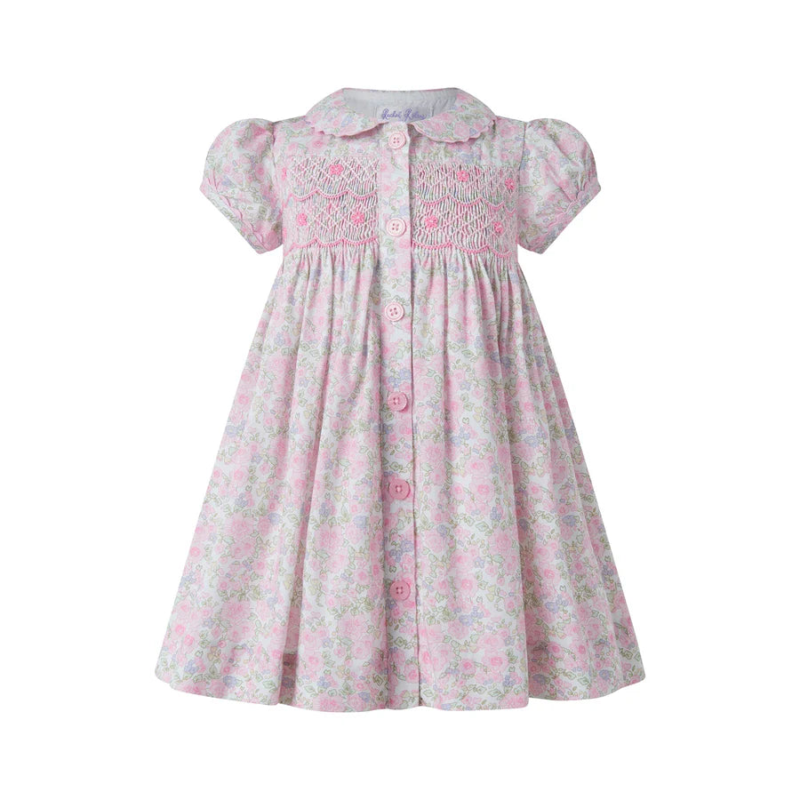 Ditsy Bloom Smocked Button Front Dress and Bloomers