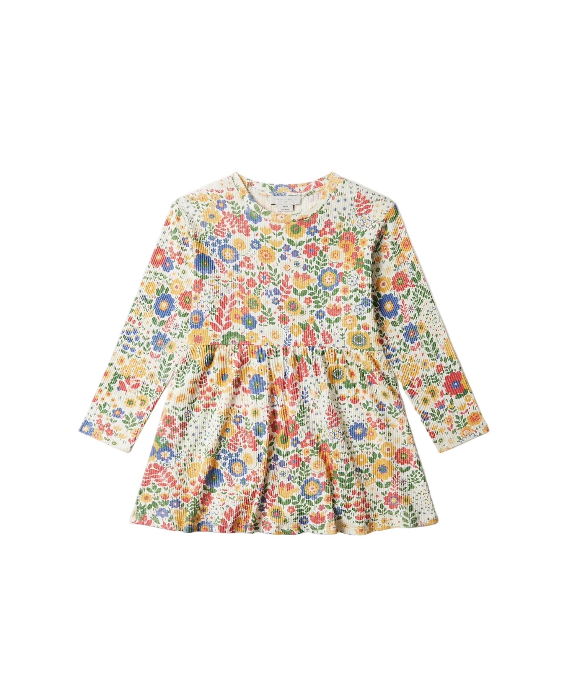 Girl LS Jersey Flowers Prints Dress F26