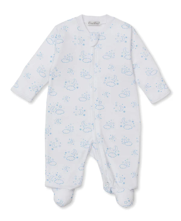 Cheerful Goodnight Blue Zip Footie