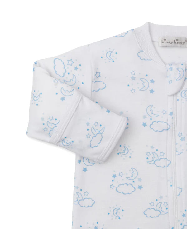 Cheerful Goodnight Blue Zip Footie