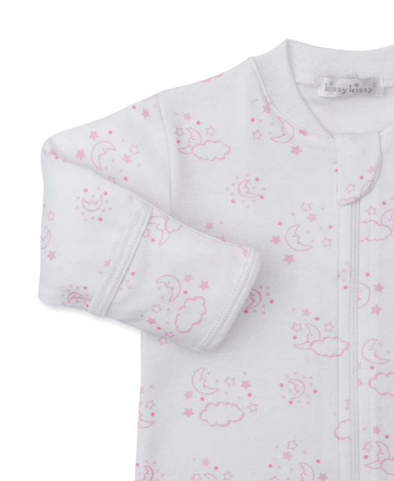 Cheerful Goodnight Pink Zip Footie