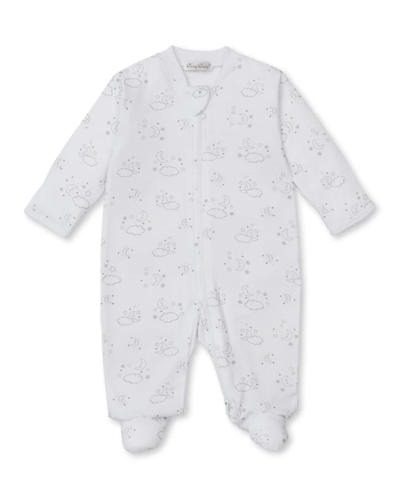 Cheerful Goodnight Silver Zip Footie